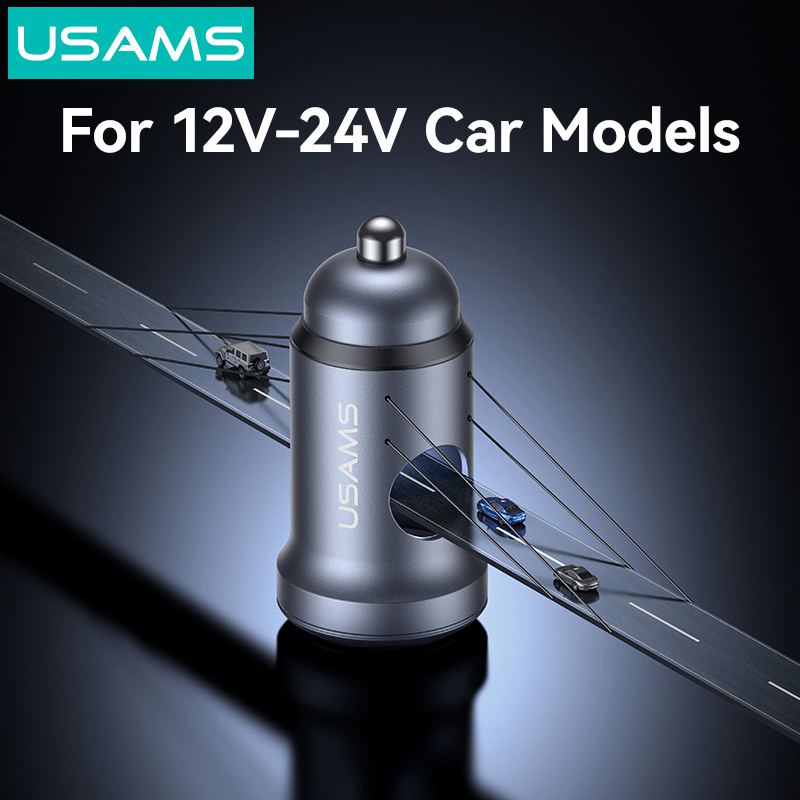 USAMS φορτιστής αυτοκινήτου CC321, USB-C, 30W, γκρι - Image 5