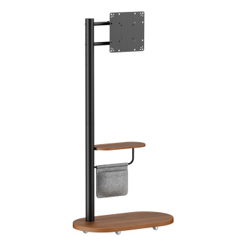 BRATECK βάση τηλεόρασης δαπέδου FS54-22T-02W, 17-43″, έως 15kg, με ράφι & ροδάκια, μαύρη