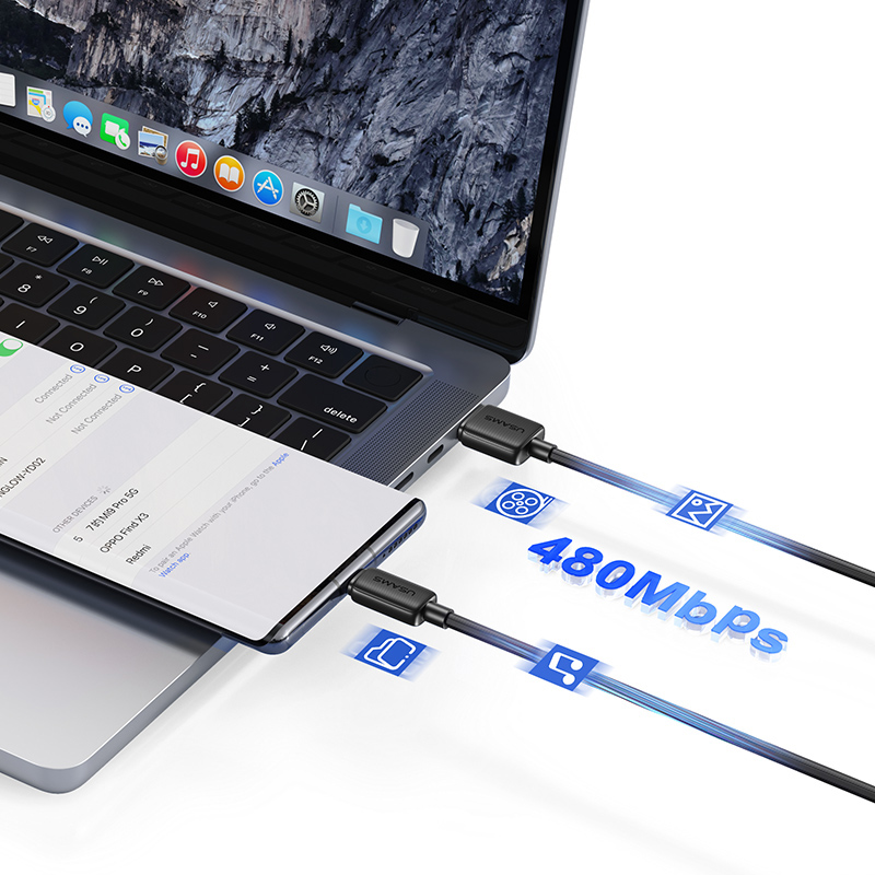 USAMS καλώδιο micro USB σε USB US-SJ690, 2A, 480Mbps, 1m, λευκό - Image 3