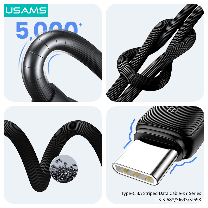 USAMS καλώδιο USB-C σε USB US-SJ693, 3A, 480Mbps, 2m, λευκό - Image 4