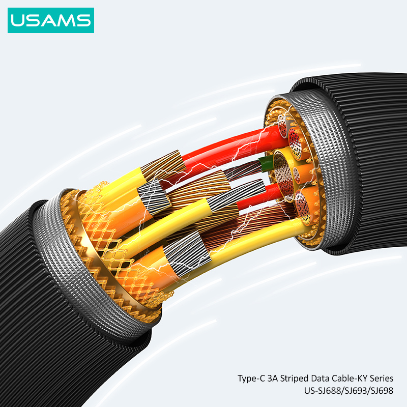 USAMS καλώδιο USB-C σε USB US-SJ693, 3A, 480Mbps, 2m, λευκό - Image 5