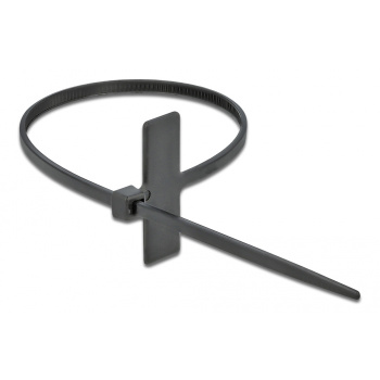 POWERTECH δεματικά καλωδίων TIES-033 με ετικέτα, 100×2.5mm, μαύρα, 25τμχ