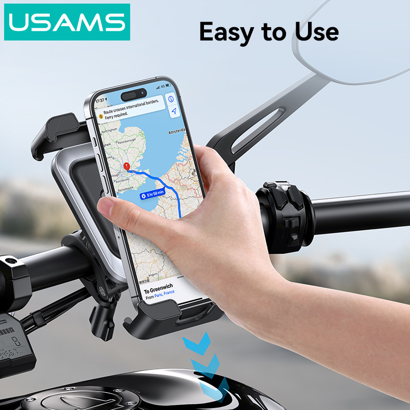 USAMS βάση ποδηλάτου για smartphone ZJ082, μαύρη - Image 3