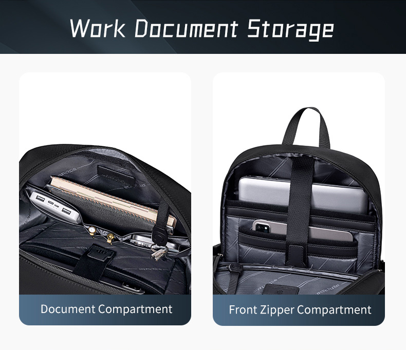 ARCTIC HUNTER τσάντα πλάτης B00811 με θήκη laptop 15.6", 16.5L, μαύρη - Image 3