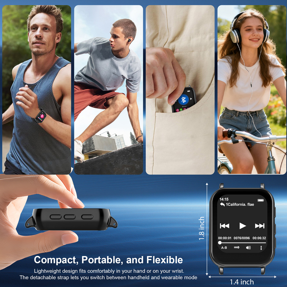 RUIZU MP3 player M8, 1.54", 32GB, Bluetooth, ελληνικό μενού, μαύρο - Image 5