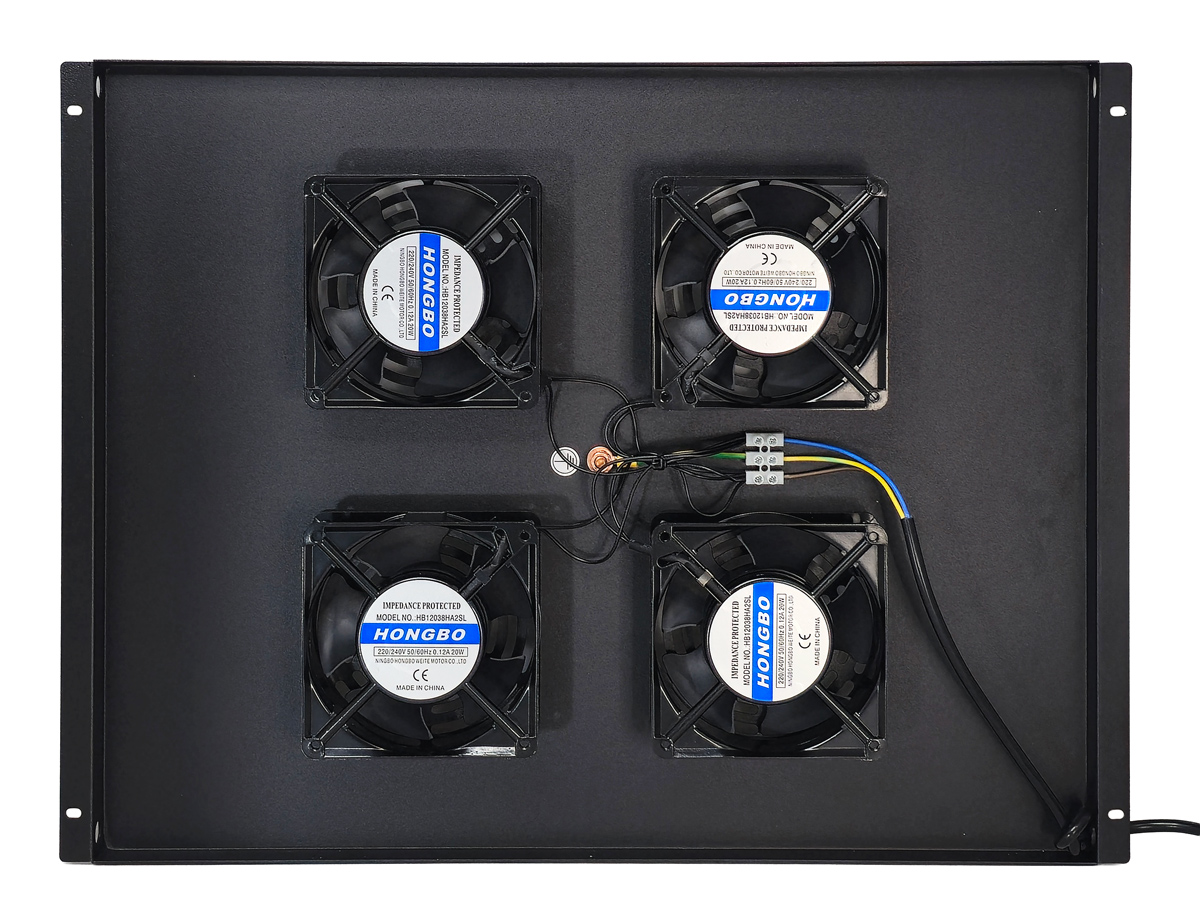 POWERTECH cooling fan για rack NETW-0044, 4x fans με μεταλλικό tray, 1.5m καλώδιο schuko, 54.5x41cm - Image 2