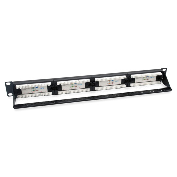 POWERTECH patch panel NETW-0046 για rack 19″/1U, 24 θυρών, CAT 6 UTP, μαύρο