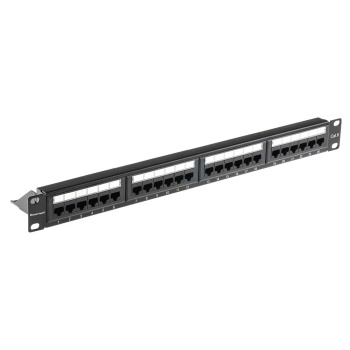 POWERTECH patch panel NETW-0046 για rack 19″/1U, 24 θυρών, CAT 6 UTP, μαύρο