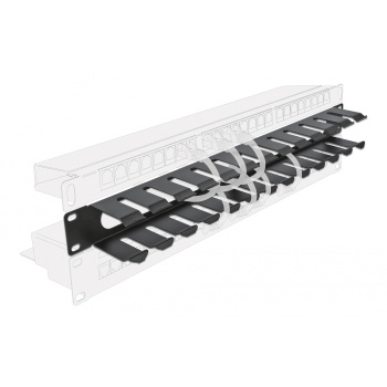POWERTECH cable management NETW-0047 για rack 19″/1U, μεταλλικό, μαύρο