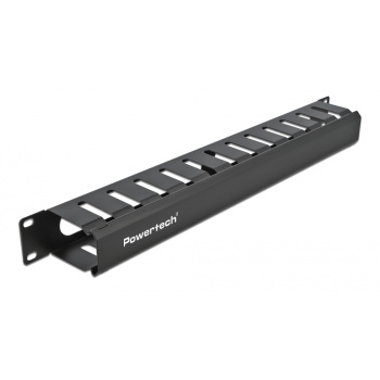 POWERTECH cable management NETW-0047 για rack 19″/1U, μεταλλικό, μαύρο
