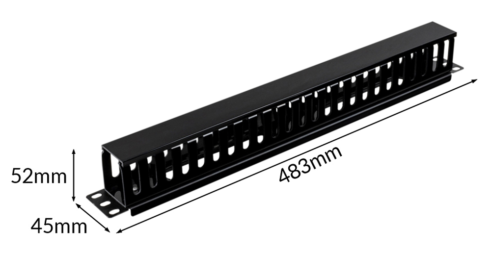 POWERTECH cable management NETW-0048 για rack 19"/1U, πλαστικό, μαύρο - Image 5