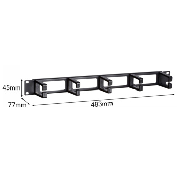 POWERTECH cable management NETW-0049 για rack 19″/1U, 5x γάντζοι, μαύρο