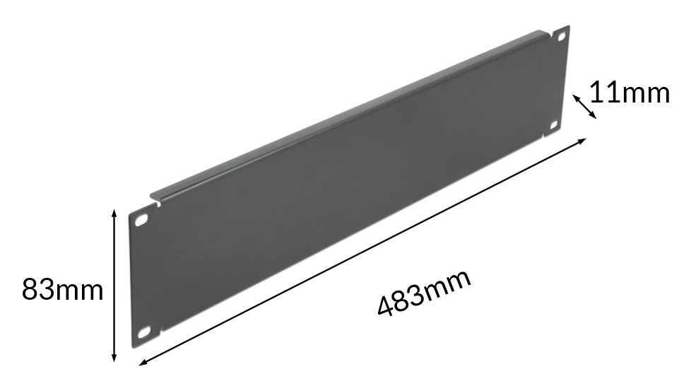 POWERTECH κάλυμμα panel NETW-0050 για rack 19"/2U, μεταλλικό, μαύρο - Image 3