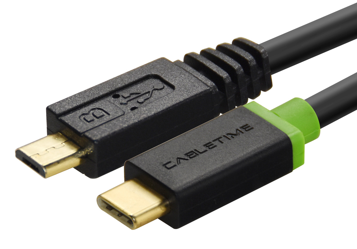 CABLETIME καλώδιο USB-C σε micro USB CT-U32-CMMCBG, 2A, 480Mbps, 1m, μαύρο