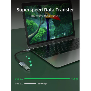 CABLETIME αντάπτορας USB-C σε USB CT-CMAF3.0, 5Gbps, γκρι
