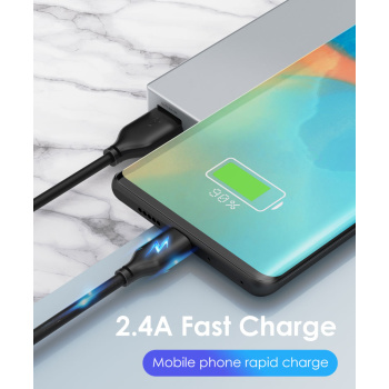 CABLETIME καλώδιο micro USB σε USB CT-C165-05G, 2.4A, 480Mbps, 0.25m, μαύρο