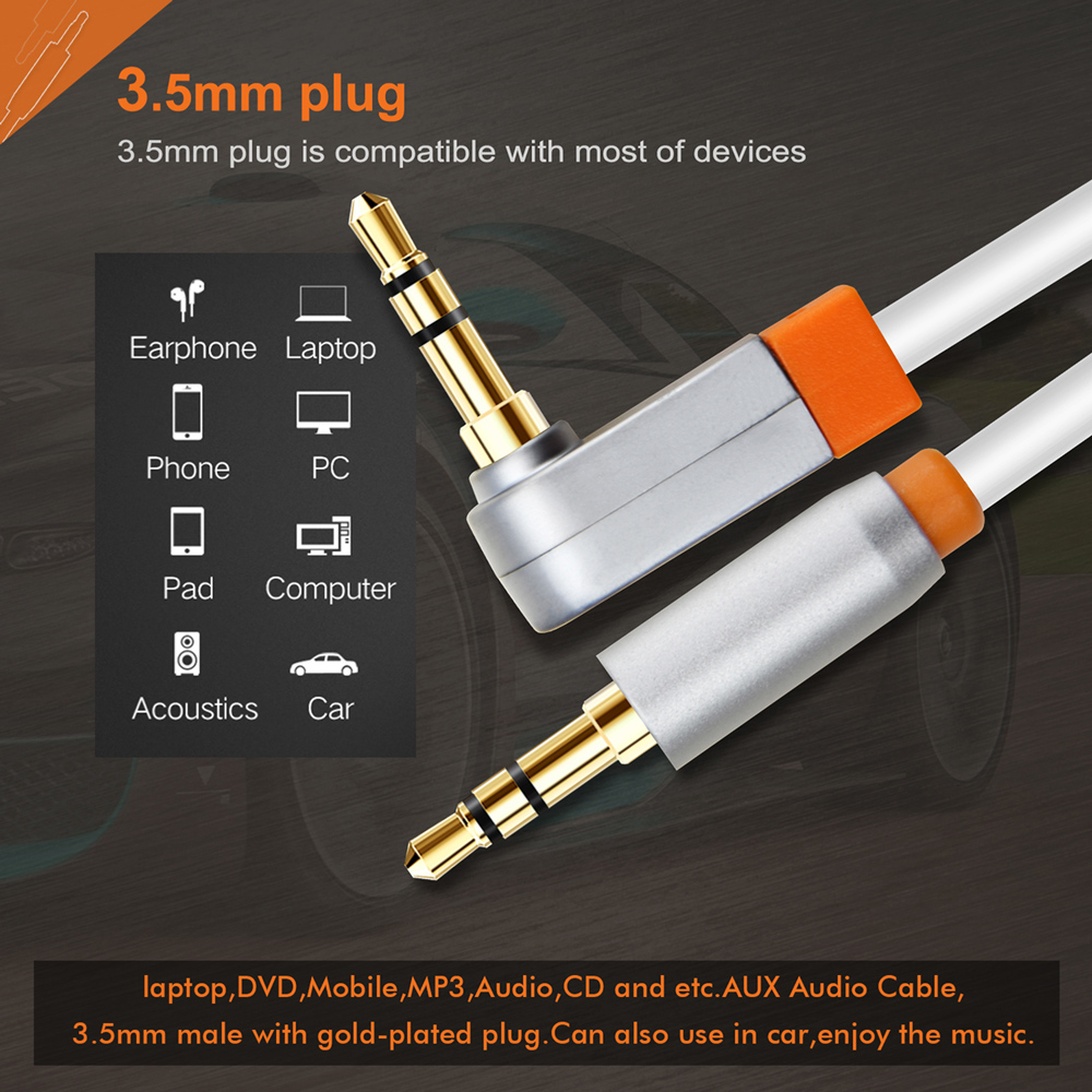 CABLETIME καλώδιο ήχου 3.5mm CT-AV311-P11RG, γωνιακό, gold plated, 3m, λευκό - Image 4