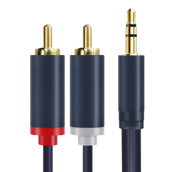 CABLETIME καλώδιο ήχου 3.5mm σε 2x RCA CT-AV303-H12G, 10m, μπλε