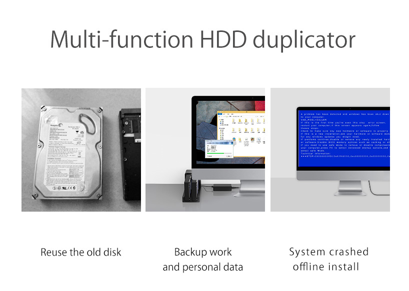 ORICO docking station για 2.5" ή 3.5" SATA HDD/SSD 6528US3-C, 2 θέσεων, 5Gbps, clone function, μαύρο - Image 4