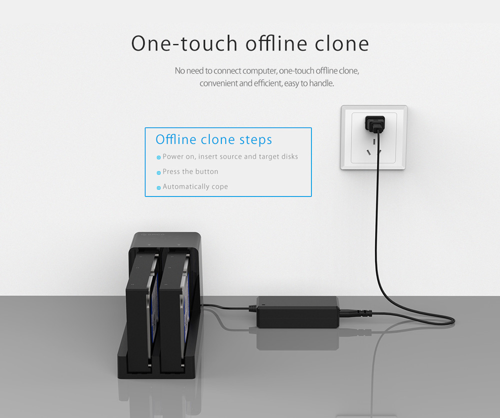ORICO docking station για 2.5" ή 3.5" SATA HDD/SSD 6528US3-C, 2 θέσεων, 5Gbps, clone function, μαύρο - Image 5