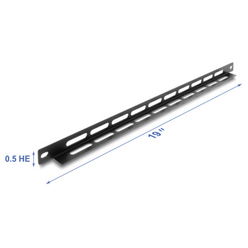 DELOCK cable management panel 67460 για rack 19″, 0.5U, βάθος 22mm, μεταλλικό, μαύρο