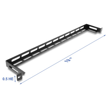 DELOCK cable management panel 67462 για rack 19″, 0.5U, βάθος 80mm, μεταλλικό, μαύρο