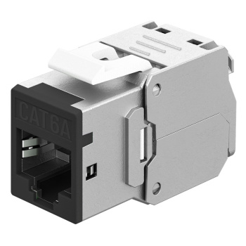 GOOBAY Keystone module RJ45 77943, CAT 6A STP, slim, toolfree, ασημί/μαύρο