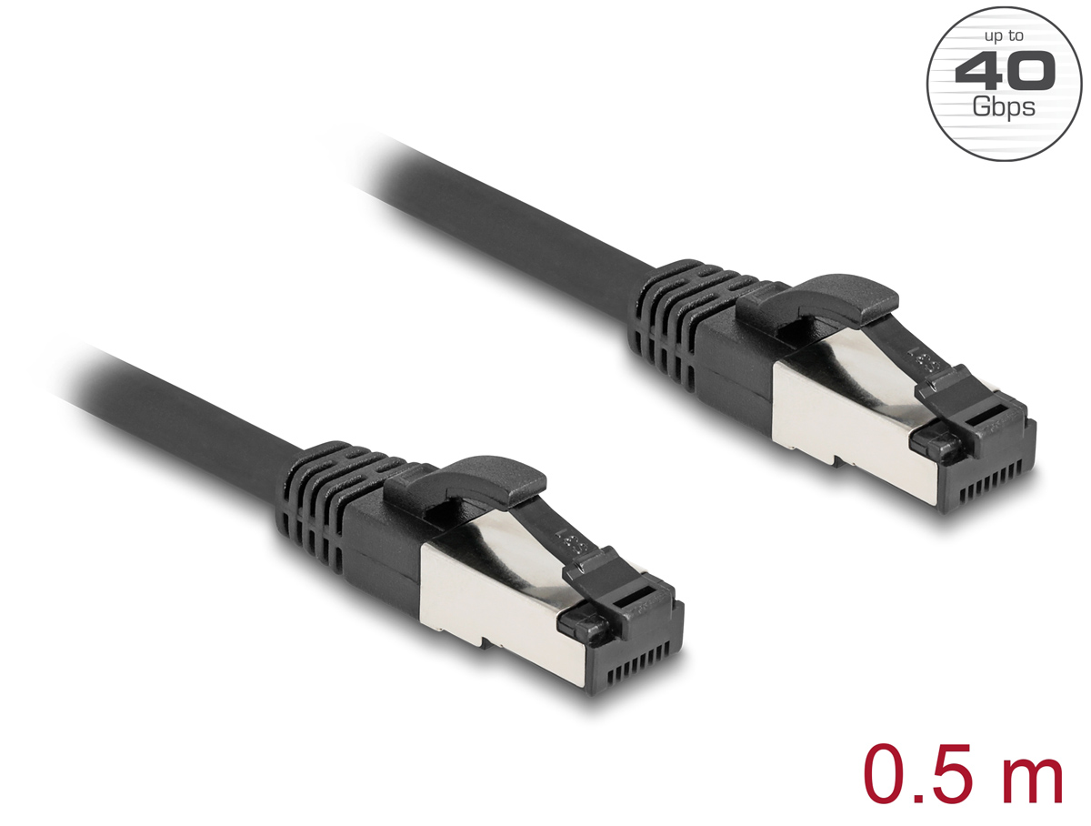 DELOCK καλώδιο δικτύου 80570, CAT 8.1 S/FTP, copper, 2000MHz, 0.50m, μαύρο - Image 2