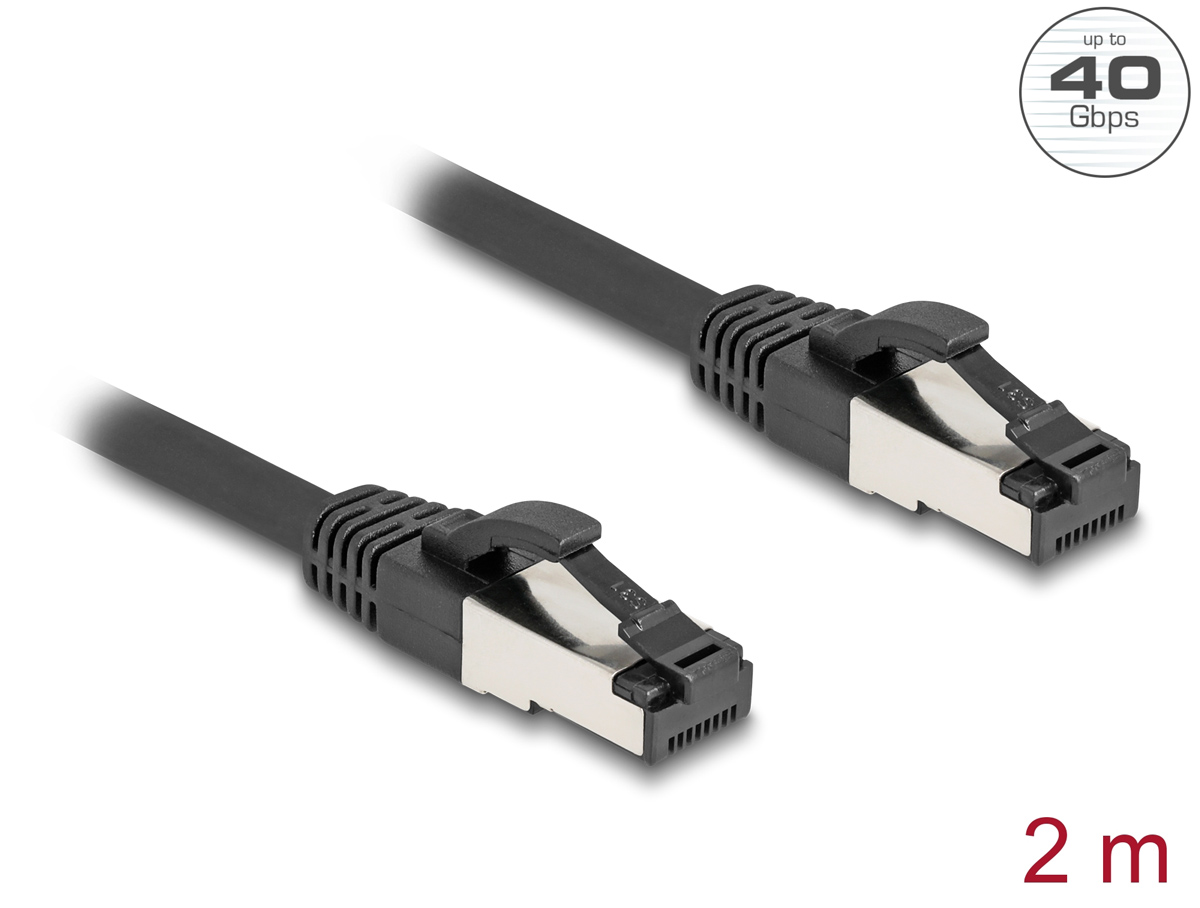 DELOCK καλώδιο δικτύου 80572, CAT 8.1 S/FTP, copper, 2000MHz, 2m, μαύρο - Image 2