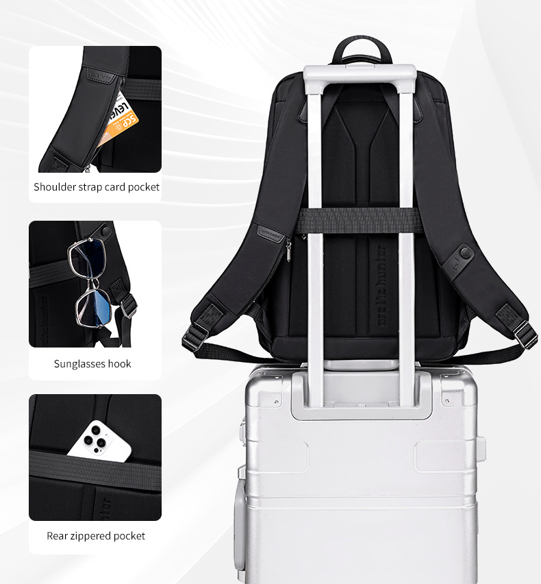ARCTIC HUNTER τσάντα πλάτης B00808 με θήκη laptop 15.6", 19.5L, μαύρη - Image 5
