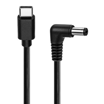 POWERTECH καλώδιο τροφοδοσίας USB-C σε DC CAB-UC096, 5.5×2.5mm, 1m, μαύρο