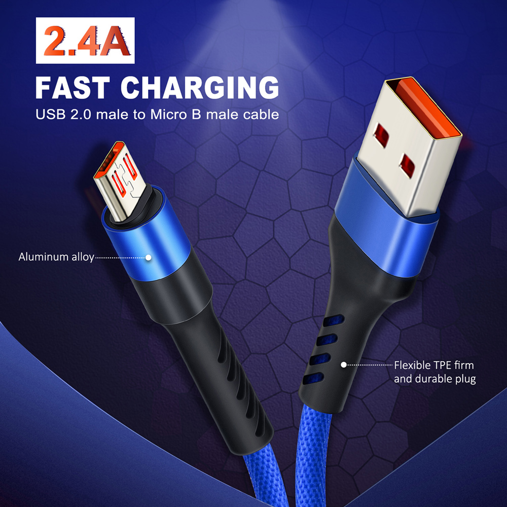 CABLETIME καλώδιο micro USB σε USB CT-C165-P05, 2.4A, 480Mbps, 1m, μπλε - Image 2