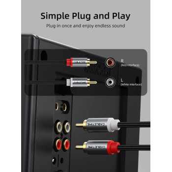 CABLETIME καλώδιο ήχου 2x RCA σε 2x RCA CT-RCA, 2m, μαύρο