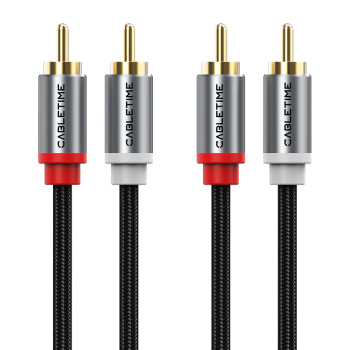 CABLETIME καλώδιο ήχου 2x RCA σε 2x RCA CT-RCA, 3m, μαύρο