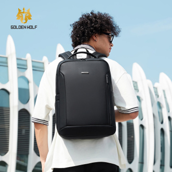 GOLDEN WOLF τσάντα πλάτης GB00731 με θήκη laptop 15.6″, 17L, μαύρη