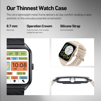 ZEBLAZE smartwatch GTS 4, heart rate, 1.94″ AMOLED, IP68, μαύρο