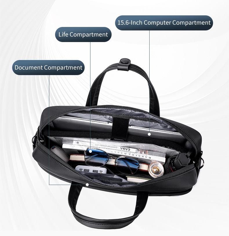ARCTIC HUNTER τσάντα ώμου GWB00849 με θήκη laptop 15.6", 14L, μαύρη - Image 3