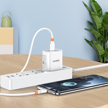 KAKUSIGA καλώδιο Lightning σε USB-C KSC-1024, σιλικόνης, 30W, 480Mbps, 0.25m, λευκό