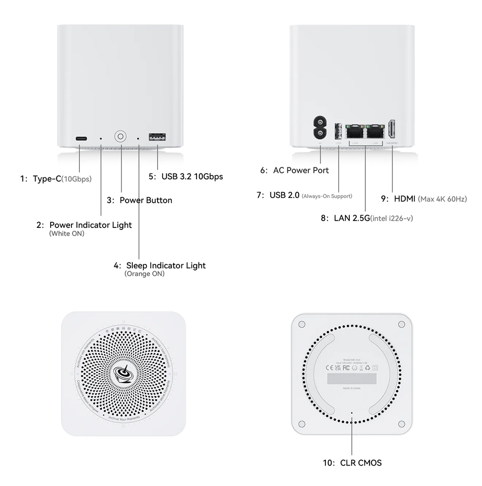 BEELINK mini PC/NAS ME Mini με 6x θέσεις M.2, Intel N95, 12GB, 1TB M.2, Windows 11 Home - Image 3