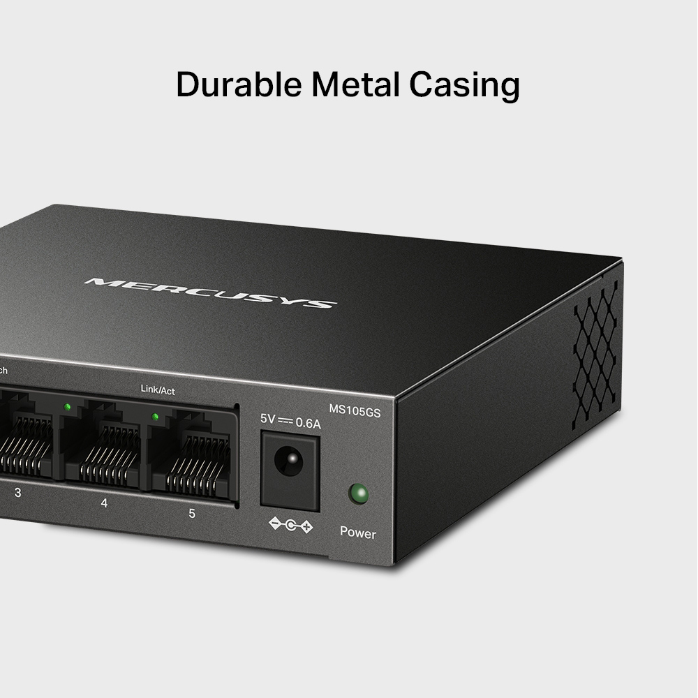 MERCUSYS desktop switch MS105GS, 5x Gigabit θύρες, V2.0 - Image 4