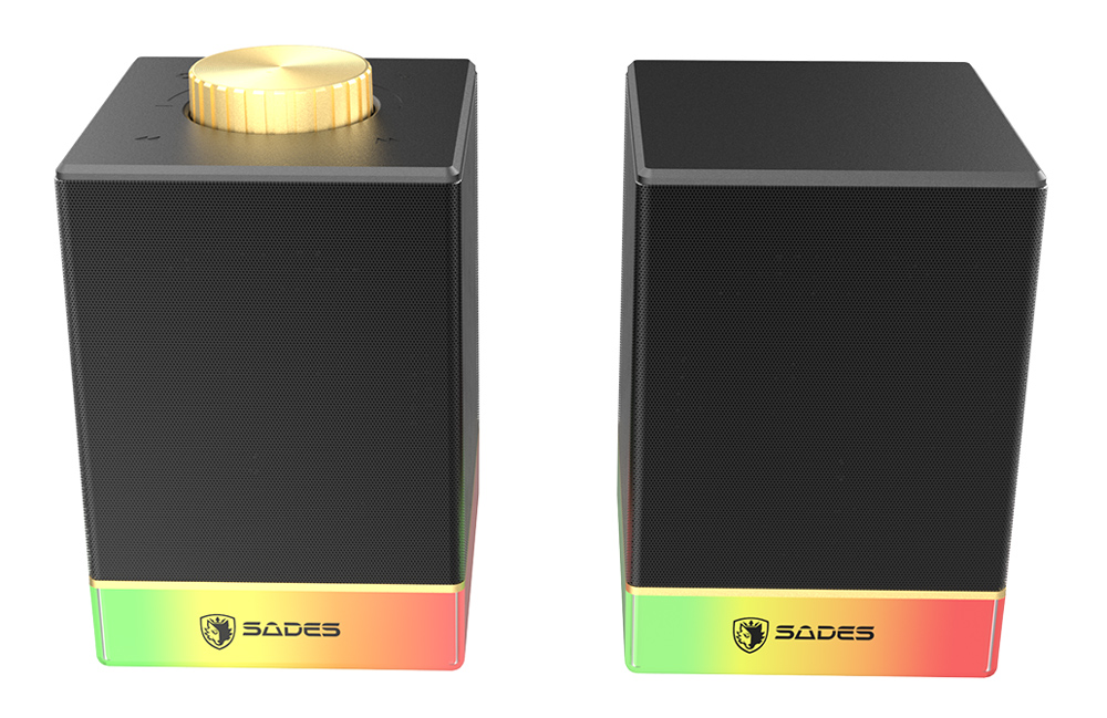 SADES gaming ηχεία Dionsyn με RGB φωτισμό, 2x 5W, Bluetooth & USB-C/USB, μαύρα - Image 3