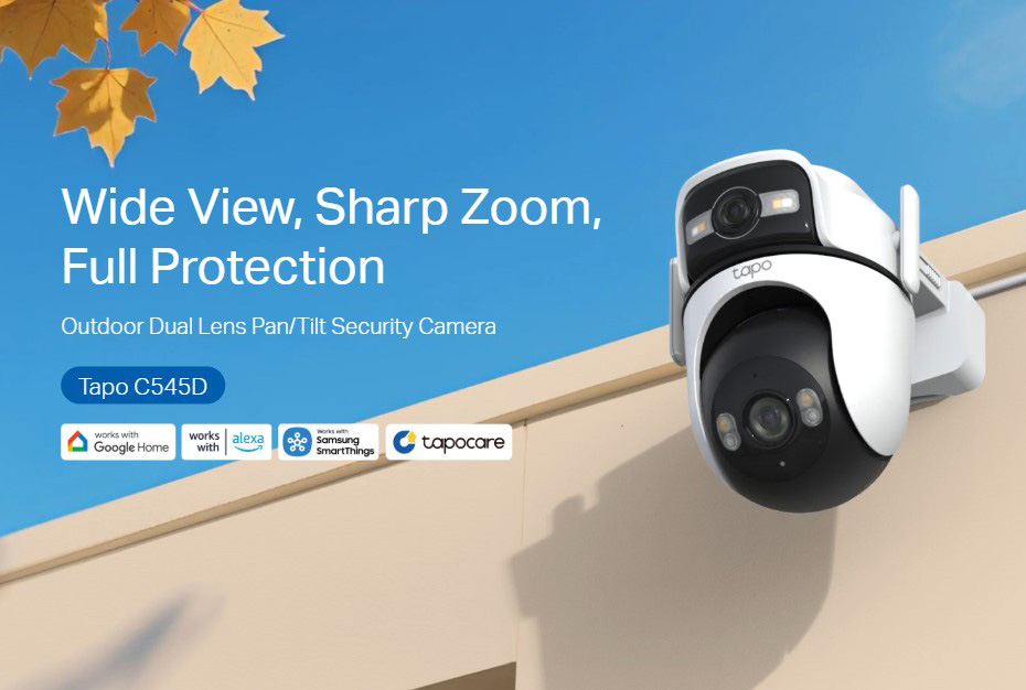 TP-LINK smart κάμερα Tapo C545D, dual lens, 2K/3MP, WiFi, PTZ, IP66, V1.0 - Image 2