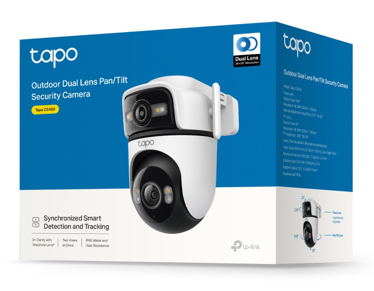 TP-LINK smart κάμερα Tapo C545D, dual lens, 2K/3MP, WiFi, PTZ, IP66, V1.0 - Image 5