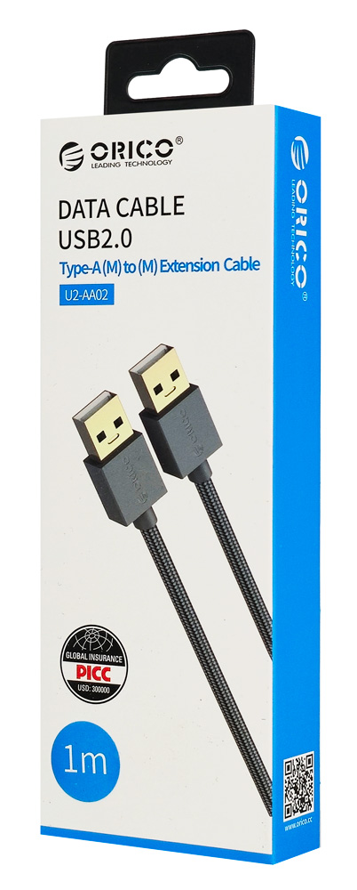 ORICO καλώδιο USB 2.0 U2-AA02, 480Mbps, 1m, γκρι - Image 3
