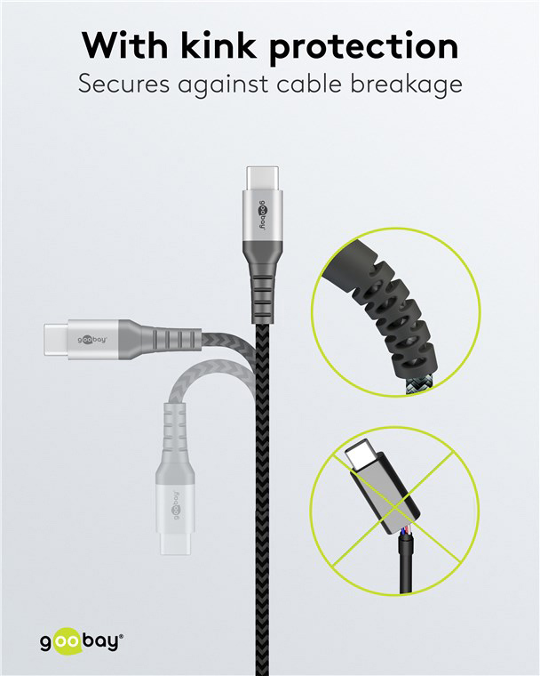 GOOBAY καλώδιο USB-C 49303, 60W, 480Mbps, 2m, μαύρο - Image 3