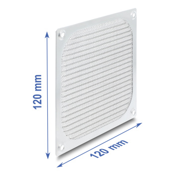 DELOCK σχάρα για 120mm ανεμιστήρα 67458 με φίλτρο σκόνης, μεταλλική, ασημί