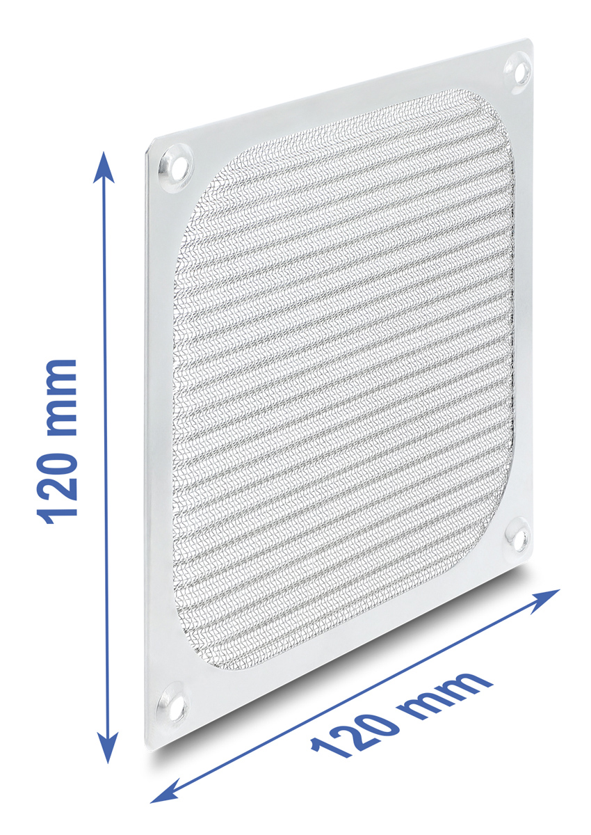 DELOCK σχάρα για 120mm ανεμιστήρα 67458 με φίλτρο σκόνης, μεταλλική, ασημί - Image 2