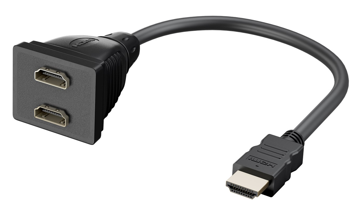 GOOBAY HDMI splitter 68784, 1x input/2x output, 1080p, μαύρο