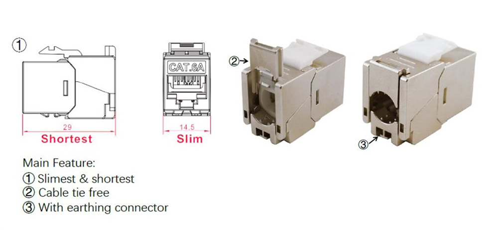 GOOBAY Keystone module RJ45 77942, CAT 6A STP, slim & short, toolfree, ασημί - Image 4