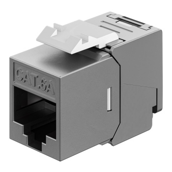 GOOBAY Keystone module RJ45 77942, CAT 6A STP, slim & short, toolfree, ασημί